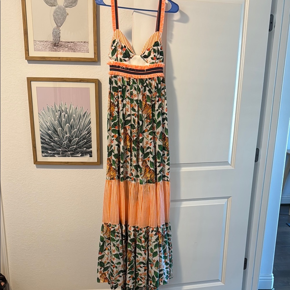 RARE NWT Anthropologie Tiger Dress With Cutout Back